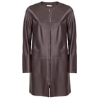 Bordo Amelie Kadın Deri Pardösü