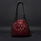 Bordo El Emeği Örgü Deri Çanta