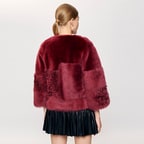 Bordo Enriqua Kadın Kürk Mont