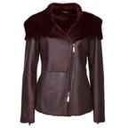 Bordo Lucia Kadın Kısa Kürk Kaban