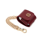 Bordo Zincir Detaylı Deri Airpods Kılıfı
