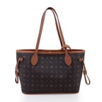 Boris Kahve Kadın Monogram Omuz Çantası