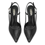 Brandie Siyah Kadın Ayarlanabilir Tokalı Topuklu Deri Abiye