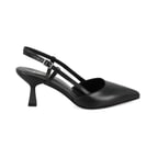 Brandie Siyah Kadın Ayarlanabilir Tokalı Topuklu Deri Abiye