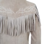 Breahne Bej Kadın Püsküllü Western Deri Ceket