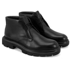 Brennia Siyah Erkek Deri Bağcıklı Bot