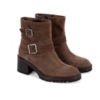 Brices Kemer Aksesuarlı Taba Kadın Topuklu Süet Bot