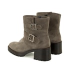 Brices Kemer Aksesuarlı Vizon Kadın Topuklu Süet Bot