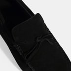 Calandra Siyah Erkek Bağcık Detaylı Slip-On Süet Loafer