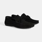 Calandra Siyah Erkek Bağcık Detaylı Slip-On Süet Loafer