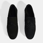 Calandra Siyah Erkek Bağcık Detaylı Slip-On Süet Loafer