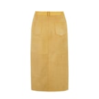 Caliana Sarı Kadın Süet Deri Etek