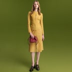 Caliana Sarı Kadın Süet Deri Etek