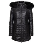 Cambio Kadın Kürk Kapüşonlu Deri Mont