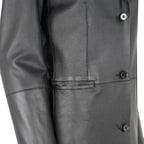 Canika Siyah Kadın Deri Blazer Trençkot