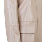 Caralynn Bej Kadın Kürk Yakalı Deri Mont