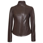 Carel Kahve Kadın Deri Ceket