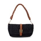 Carlie Siyah Kadın Hasır Omuz Çantası