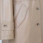 Carlynda Bej Kadın Deri Oversize Pardösü