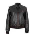 Channery Siyah Kadın Vintage Deri Ceket