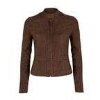 Chantoya Koyu Kahve Kadın Süet Ceket