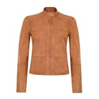 Chantoya Taba Kadın Biker Süet Deri Ceket