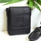 Crocus Erkek Örgülü Deri Postacı Çantası