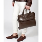 Daniel Erkek Kroko Baskılı Deri Evrak Çantası