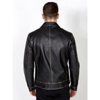 Darcio Siyah Erkek Vintage Efektli Deri Mont