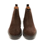 Denisa Kahve Erkek Yandan Lastikli Süet Deri Chelsea Bot