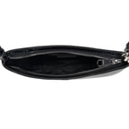 Deran Siyah Kadın Deri Kroko Baskılı Omuz Çantası