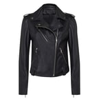 Dessey Kadın Deri Streç Biker Ceket