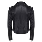 Dessey Kadın Deri Streç Biker Ceket