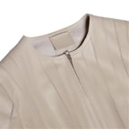 Deundria Bej Kadın Fit Panelli Deri Ceket