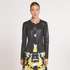 Deundria Kadın Fit Panelli Deri Ceket