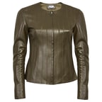 Deundria Kadın Fit Panelli Deri Ceket