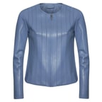 Deundria Kadın Fit Panelli Deri Ceket