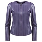 Deundria Kadın Fit Panelli Deri Ceket