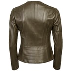 Deundria Kadın Fit Panelli Deri Ceket