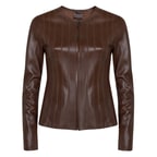 Deundria Kadın Fit Panelli Deri Ceket