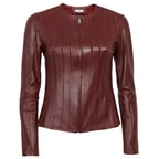 Deundria Kadın Fit Panelli Deri Ceket