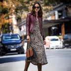 Deundria Kadın Fit Panelli Deri Ceket