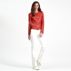 Deundria Kadın Panelli Fit Deri Ceket