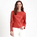 Deundria Kadın Panelli Fit Deri Ceket