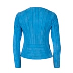 Deundria Mavi Kadın Panelli Fit Süet Ceket