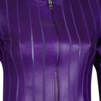 Deundria Mor Kadın Fit Panelli Deri Ceket