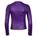 Deundria Mor Kadın Fit Panelli Deri Ceket