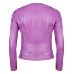 Deundria Mor Kadın Fit Panelli Deri Ceket