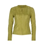 Deundria Yeşil Kadın Panelli Fit Süet Ceket