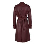 Dimitrina Bordo Kadın Deri Trençkot